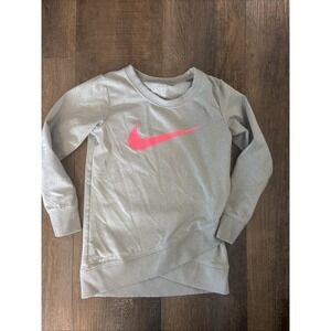 Girls XS 4 Nike Sweatshirt Criss Cross Bottom Gray